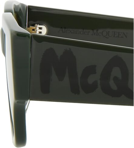 Alexander McQueen Square/Rectangle Sunglasses Green Green Yellow Luxury Eyewear Made In Italy Acetate Frame Designer Fashion for Everyday Luxury in Saudi Arabia