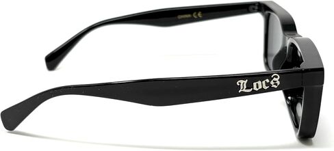 LOCS Hardcore Shades Square Frame Sunglasses, Black with Dark Gray Lenses, UV Protection in Kuwait