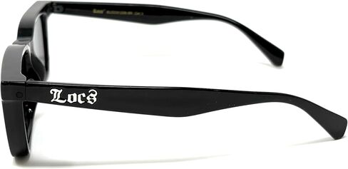 LOCS Hardcore Shades Square Frame Sunglasses, Black with Dark Gray Lenses, UV Protection in Kuwait
