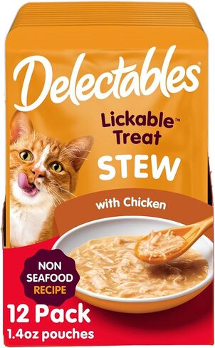 Delectables Non-Seafood Stew Lickable Wet Cat Treats, Variety Pack, 1.4 Ounce (Pack of 12) in Kuwait