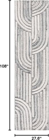 SAFAVIEH Kilim Collection Runner Rug - 2'3" x 9', Dark Grey & Ivory, Handmade Mid-Century Modern Deco Wool, Ideal for High Traffic Areas in Living Room, Bedroom (KLM653G) in Kuwait