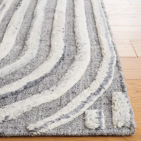 SAFAVIEH Kilim Collection Runner Rug - 2'3" x 9', Dark Grey & Ivory, Handmade Mid-Century Modern Deco Wool, Ideal for High Traffic Areas in Living Room, Bedroom (KLM653G) in Kuwait