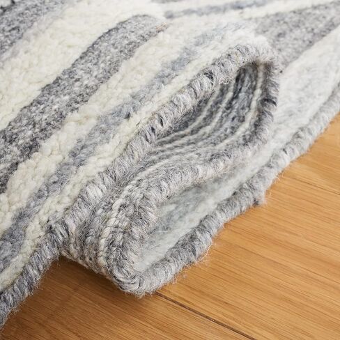 SAFAVIEH Kilim Collection Runner Rug - 2'3" x 9', Dark Grey & Ivory, Handmade Mid-Century Modern Deco Wool, Ideal for High Traffic Areas in Living Room, Bedroom (KLM653G) in Kuwait