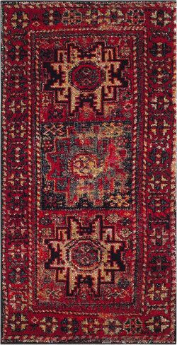 سجادة SAFAVIEH العتيقة من مجموعة همدان - 2'7" × 5'، أحمر ومتعدد، تصميم فارسي شرقي، لا يتساقط ويسهل العناية به، مثالي للمناطق ذات حركة المرور العالية في المدخل، وغرفة المعيشة، وغرفة النوم (VTH213A) in Kuwait
