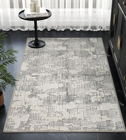 jxgzyy 2'2" x 3'11" 400GSM Washable High Low Pile Carpet Runner Rug | Non Slip TPR Backing, Indoor, for Hallway, Entryway, Bedroom, Laundry Room, Distressed Style, Abstract, Roll shipping in Saudi Arabia
