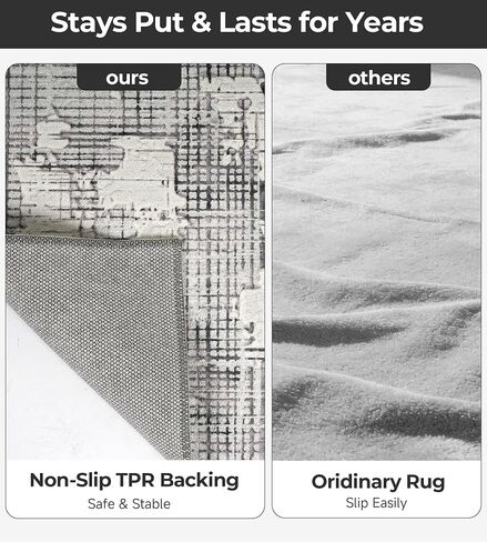jxgzyy 2'2" x 3'11" 400GSM Washable High Low Pile Carpet Runner Rug | Non Slip TPR Backing, Indoor, for Hallway, Entryway, Bedroom, Laundry Room, Distressed Style, Abstract, Roll shipping in Saudi Arabia