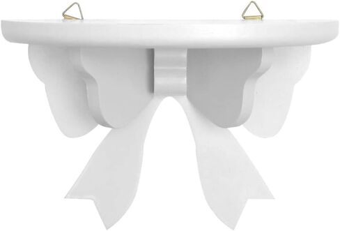 DOITOOL Wooden Floating Shelf Wall Mounted, Nordic Style Butterfly Semicircle Storage Shelf for Wall, Decoration Shelves for Bathroom, Bedroom, Kitchen, Living Room Display (White) in Saudi Arabia