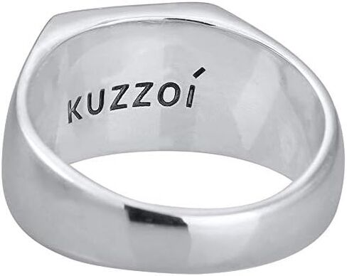 kuzzoi Solid 925 Sterling Silver Men's Silver Ring, Signet Rings for Men with Engraving, 0601860719 in Saudi Arabia