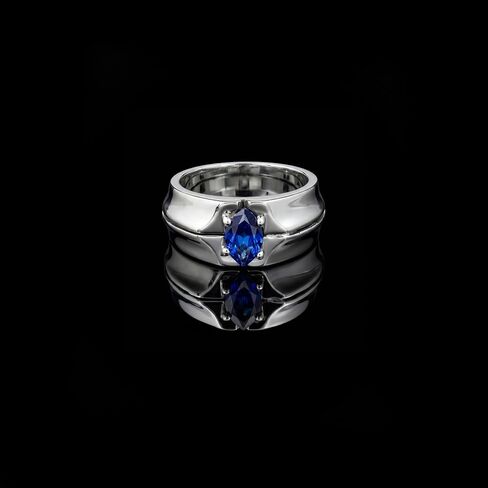 Natural Blue Sapphire Men's Ring 925 Sterling Silver Vintage Ring Statement Mens Jewelry Signet Ring Mens Gift for Him Handmade Gemstone Jewelry Gemstone Mens Ring in Kuwait