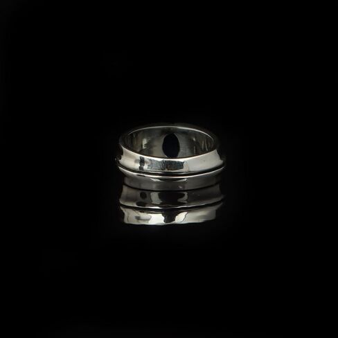Natural Blue Sapphire Men's Ring 925 Sterling Silver Vintage Ring Statement Mens Jewelry Signet Ring Mens Gift for Him Handmade Gemstone Jewelry Gemstone Mens Ring in Kuwait