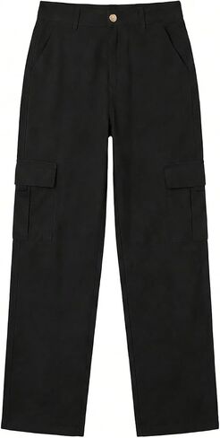 Women's Cargo Pants High Waisted Wide Leg Casual Baggy Streetwear Trousers in Kuwait