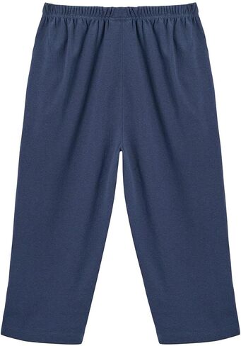CATALOG CLASSICS Womens Capri Pants with Pockets Elastic Waist Pants for Women - Navy, Large in Saudi Arabia