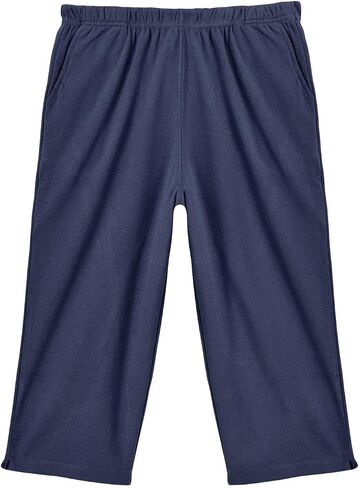 CATALOG CLASSICS Womens Capri Pants with Pockets Elastic Waist Pants for Women - Navy, Large in Saudi Arabia