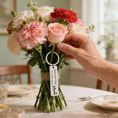 Birthday Gifts for Mom from Daughter Son Stainless Steel Keychain - Remember I Love You Mom in Saudi Arabia