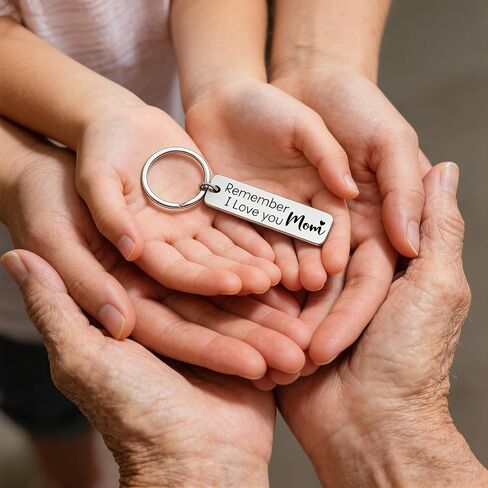 Birthday Gifts for Mom from Daughter Son Stainless Steel Keychain - Remember I Love You Mom in Saudi Arabia