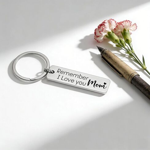 Birthday Gifts for Mom from Daughter Son Stainless Steel Keychain - Remember I Love You Mom in Saudi Arabia