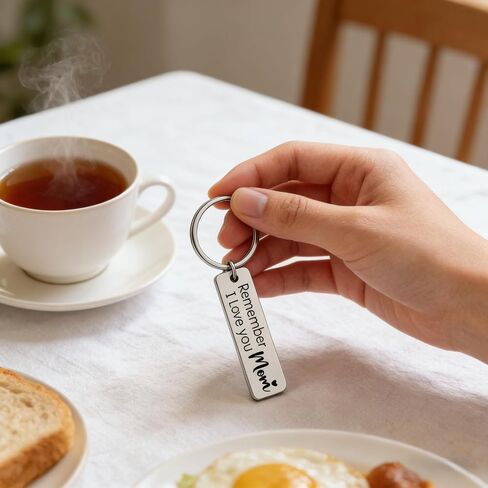 Birthday Gifts for Mom from Daughter Son Stainless Steel Keychain - Remember I Love You Mom in Saudi Arabia