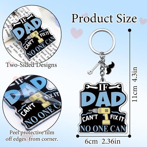 Dad Keychain From Daughter Son Best Dads Ever Gifts Birthday Gifts Papa Grandpa Grandfather Stepdad Acrylic Cool Dad Gift From Daughter Son in Saudi Arabia