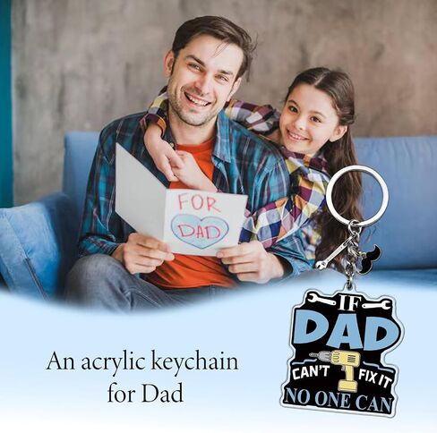 Dad Keychain From Daughter Son Best Dads Ever Gifts Birthday Gifts Papa Grandpa Grandfather Stepdad Acrylic Cool Dad Gift From Daughter Son in Saudi Arabia