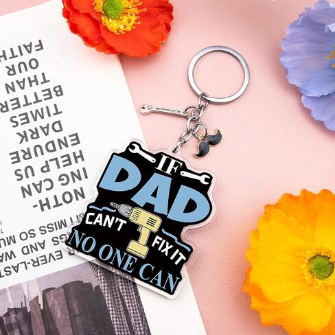 Dad Keychain From Daughter Son Best Dads Ever Gifts Birthday Gifts Papa Grandpa Grandfather Stepdad Acrylic Cool Dad Gift From Daughter Son in Saudi Arabia