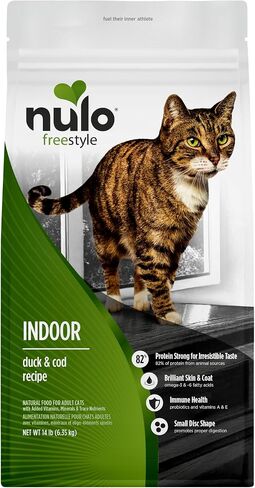 Nulo FreeStyle Dry Cat Food Indoor - Duck & Cod, High Protein Grain-Free Dry Cat Food, Natural Kibble with Probiotics and Omegas Fatty Acids, 4lb Bag in Kuwait