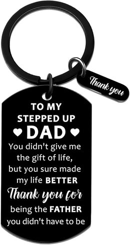 Bonus Dad Keychain Stepdad Fathers Day Gift from Stepdaughter Stepson Unique Fathers Day Christmas Birthday Gifts for Step Dad in Kuwait