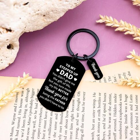 Bonus Dad Keychain Stepdad Fathers Day Gift from Stepdaughter Stepson Unique Fathers Day Christmas Birthday Gifts for Step Dad in Kuwait