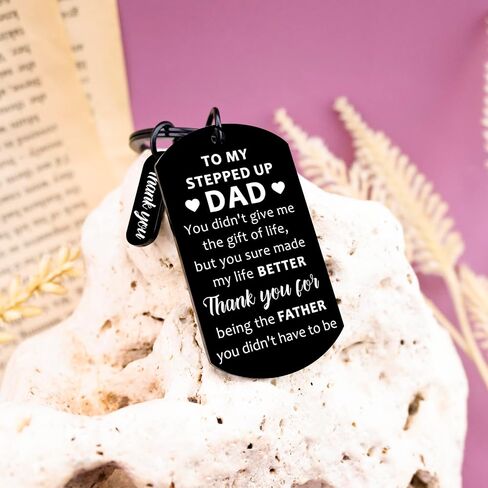 Bonus Dad Keychain Stepdad Fathers Day Gift from Stepdaughter Stepson Unique Fathers Day Christmas Birthday Gifts for Step Dad in Kuwait