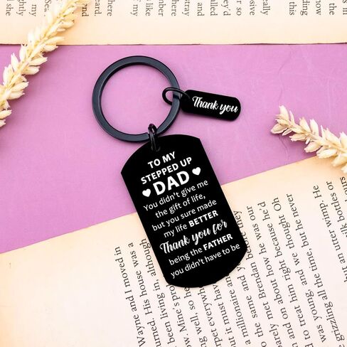 Bonus Dad Keychain Stepdad Fathers Day Gift from Stepdaughter Stepson Unique Fathers Day Christmas Birthday Gifts for Step Dad in Kuwait