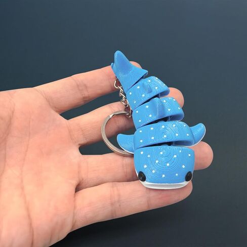 AGLOO Articulated Whale Shark Keychain (Set of 3)- 3D Printed Ocean-Themed Bag Charms for Purses, Backpacks and Car Keys| Stylish King Ring Accessories Gift for Women and Men in Saudi Arabia