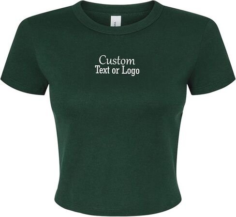 Custom Crop Tank Top Baby Tee Personalized Name & Logo Women’s Cropped Top Short Sleeve Slim Fit in Saudi Arabia