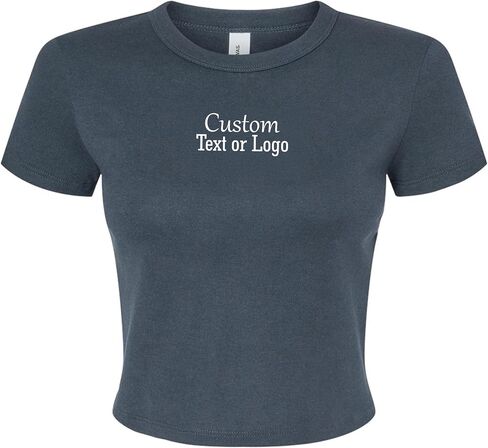 Custom Crop Tank Top Baby Tee Personalized Name & Logo Women’s Cropped Top Short Sleeve Slim Fit in Saudi Arabia