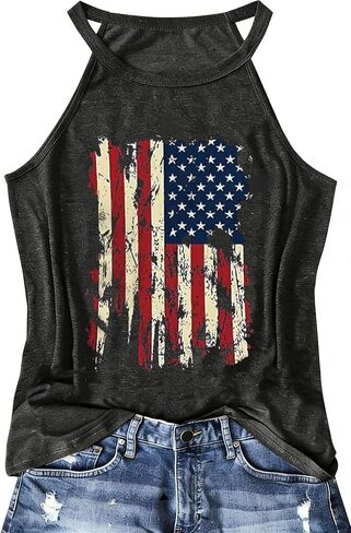 Halter Tank Tops for Women Boho Racerback Tank Tops Beach Vacation Graphic Tee Summer Sleeveless Camisole T-Shirts in Saudi Arabia