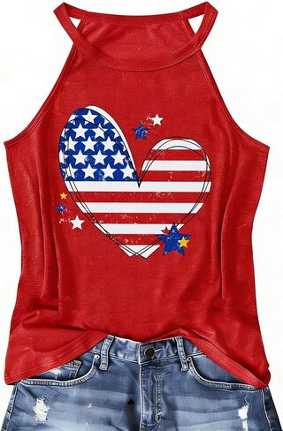 Halter Tank Tops for Women Boho Racerback Tank Tops Beach Vacation Graphic Tee Summer Sleeveless Camisole T-Shirts in Saudi Arabia