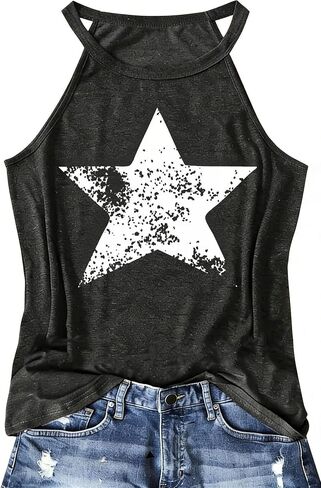 Halter Tank Tops for Women Boho Racerback Tank Tops Beach Vacation Graphic Tee Summer Sleeveless Camisole T-Shirts in Saudi Arabia