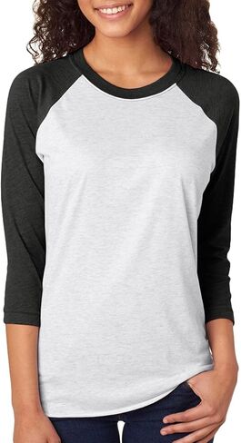 تي شيرت راجلان للجنسين من Next Level 3/4 كم، Vintage Blk/HTHR Wht، Small in Kuwait