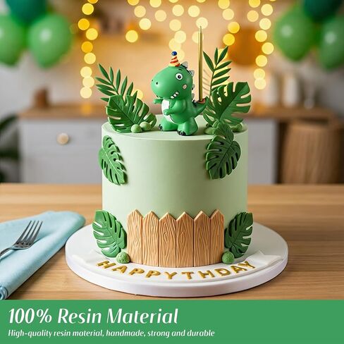 LemonRoad 3.15 Inch Dinosaur Cake Candle Holder with Birthday Candle Dinosaur Cake Topper Set Cute Stand Candlestick Dino Birthday Decorations for Kids Baby Shower Party Celebration in Kuwait