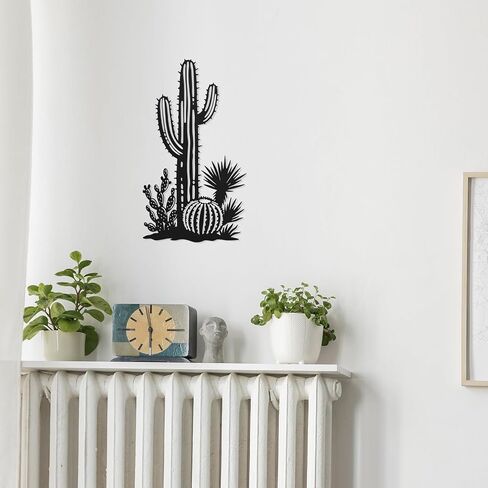 Hnatzu Metal Cactus Wall Art – Southwest Desert Cactus Decor – Rust-Resistant Metal Yard Art for Indoor & Outdoor Spaces in Saudi Arabia