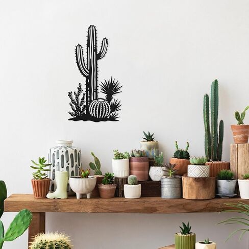 Hnatzu Metal Cactus Wall Art – Southwest Desert Cactus Decor – Rust-Resistant Metal Yard Art for Indoor & Outdoor Spaces in Saudi Arabia