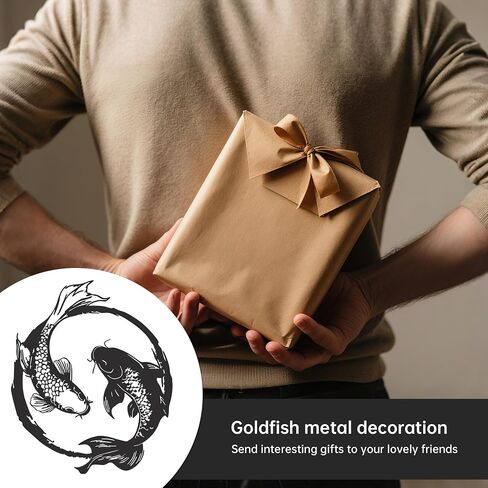 YATEASLU Yin Yang Koi Fish Metal Wall Art - Japanese Decor & Asian Wall Art with Zen Design, 11x13.2 Inch Black Iron Sculpture for Living Room, Bathroom & Yoga Room in Kuwait