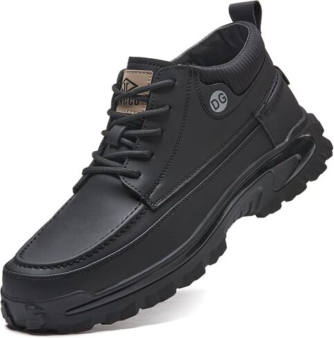 Non Slip Work Boots for Men Comfortable Slip Resistant Work Shoes Mens Lace Up Walking Chef Kitchen Restaurant Food Service Shoes Black in Saudi Arabia