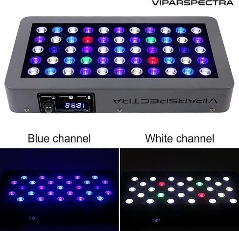 VIPARSPECTRA التحكم في الموقت عكس الضوء 165 واط LED حوض السمك ضوء الطيف الكامل لنمو الشعاب المرجانية البحرية خزان الأسماك LPS/SPS in Kuwait