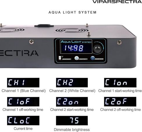 VIPARSPECTRA التحكم في الموقت عكس الضوء 165 واط LED حوض السمك ضوء الطيف الكامل لنمو الشعاب المرجانية البحرية خزان الأسماك LPS/SPS in Kuwait
