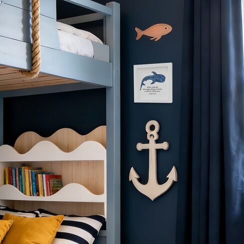 Mtrgdn Whale Shark Wall Decor,Coastal Ocean Theme Isaiah 43:2 Bible Verse Decor,Summer Blue Marine Life Wall Art for Kids Bathroom & Teen Girls Bedroom,Nautical Christian Room Decor,7x7 Wooden Framed in Kuwait