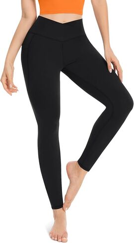 Leggings for Women with Pockets Yoga Pants for Women High Waisted Crossover Workout Leggings Lounge Yoga Pants in Saudi Arabia