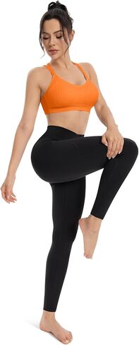 Leggings for Women with Pockets Yoga Pants for Women High Waisted Crossover Workout Leggings Lounge Yoga Pants in Saudi Arabia