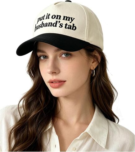 Put It On My Husband's Tab Funny Trucker Hats Women Vintage Adjustable Baseball Cap Embroidery Fashion Trucker Hat in Saudi Arabia