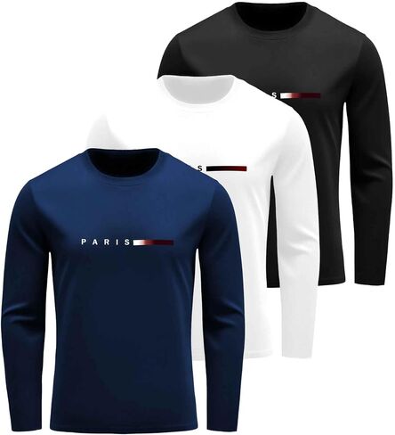 3 Pack Long Sleeve Shirts for Men Moisture Wicking UPF SPF Sun Protection Dry Fit Tee Shirts Classic Workout Top in Saudi Arabia