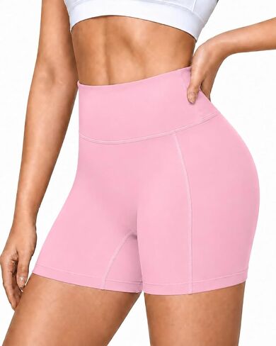 Roadbox Women's Biker Shorts No Front Seam, 3"/5"/8" High Waisted Tummy Control Volleyball Yoga Workout Gym Spandex Shorts in Kuwait