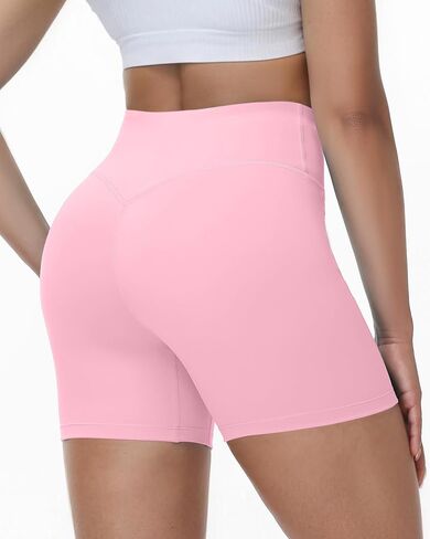 Roadbox Women's Biker Shorts No Front Seam, 3"/5"/8" High Waisted Tummy Control Volleyball Yoga Workout Gym Spandex Shorts in Kuwait